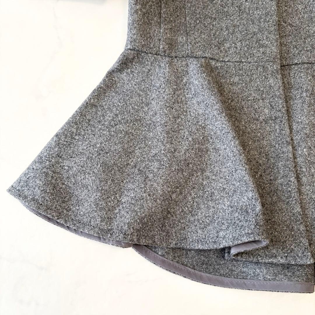 ボーダーズアットバルコニー ノーカラー ウール ジャケット ペプラム ✨希少✨