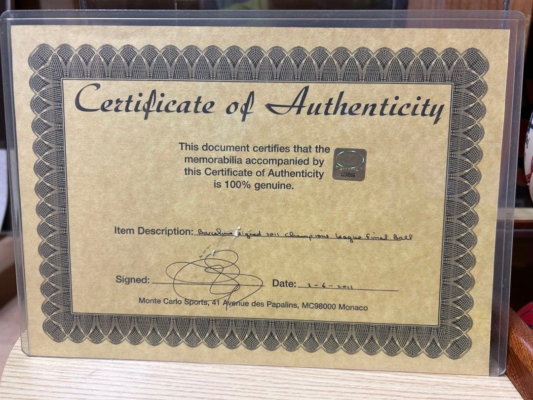 FCバルセロナ 直筆サインボール 証明書付き