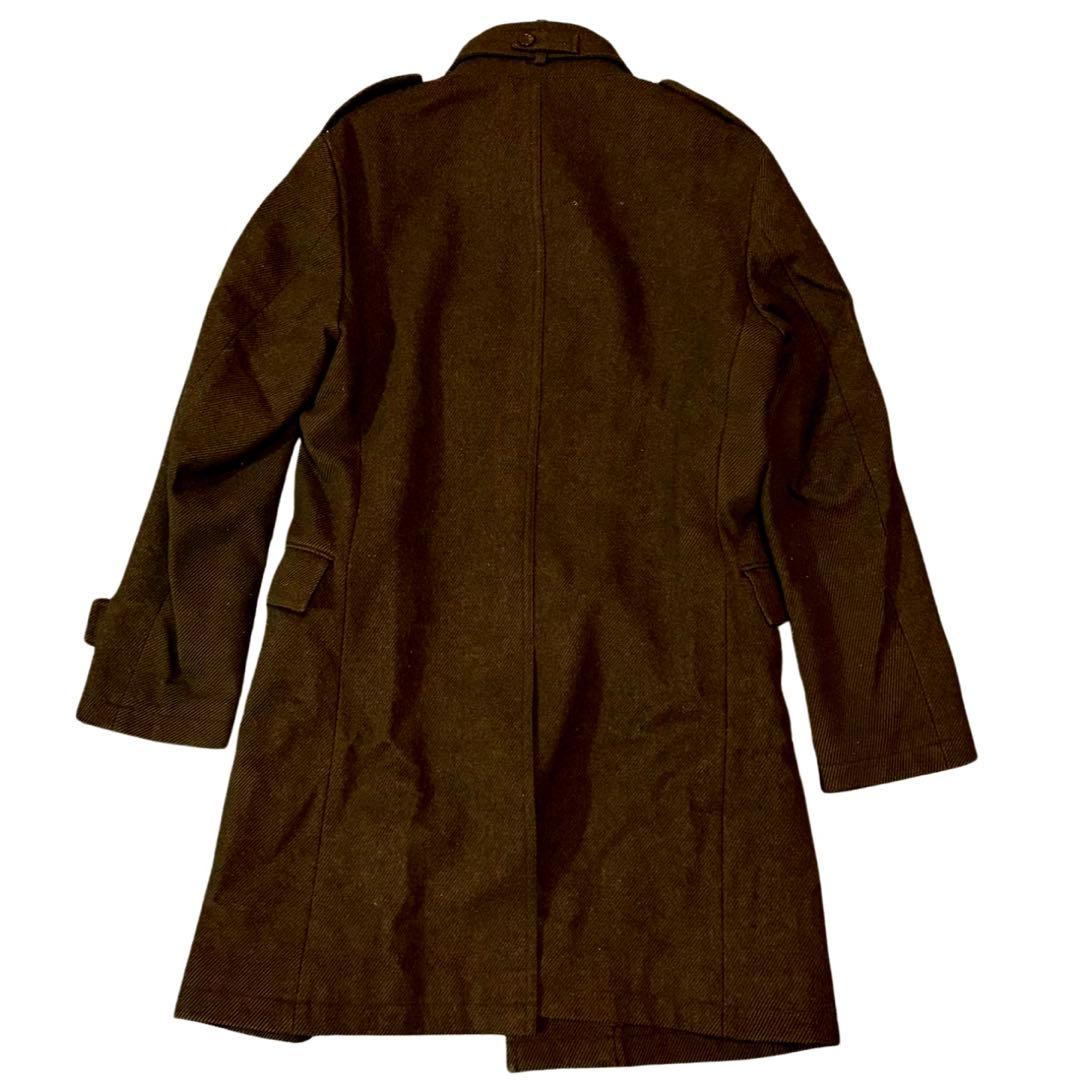 バーバリー ブラックレーベル ウールコート Mファー スタンドカラー 黒