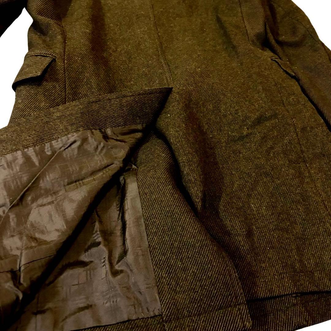 バーバリー ブラックレーベル ウールコート Mファー スタンドカラー 黒