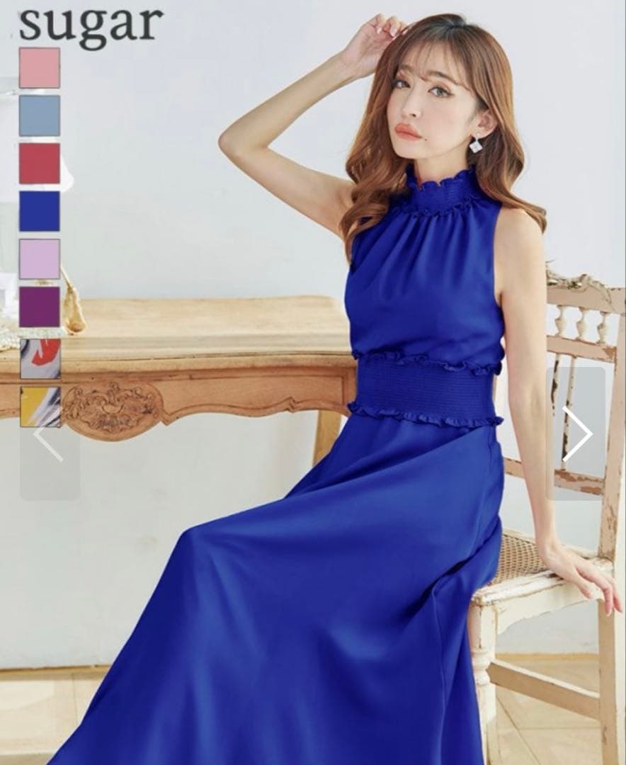 n*す様 Sugar キャバクラ ロイヤルブルー ナイトドレス 5号