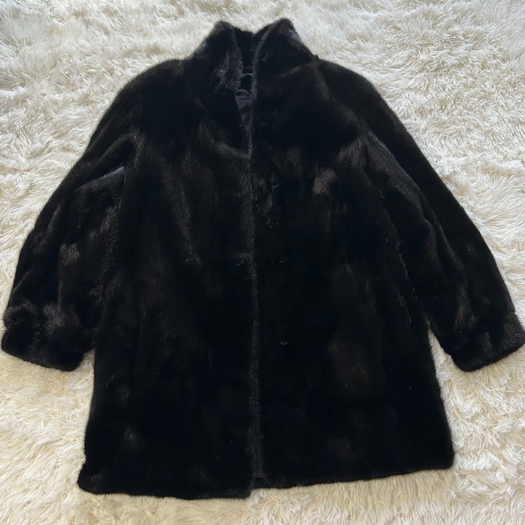 SAGA MINK  タグ付き ミンクファーコート 黒