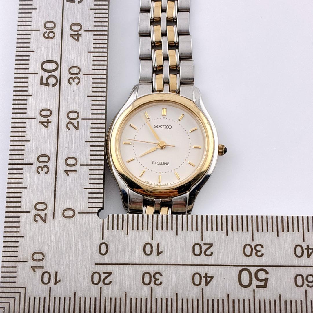 【電池交換済】SEIKO　EXCELINE　レディース腕時計　コンビ　ゴールド