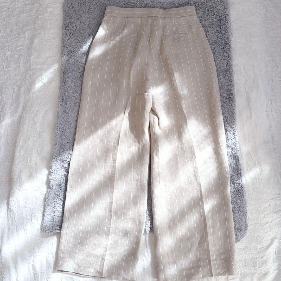 【マックスマーラ】極美品✨白タグ リネン100% パンツ 大きいサイズ