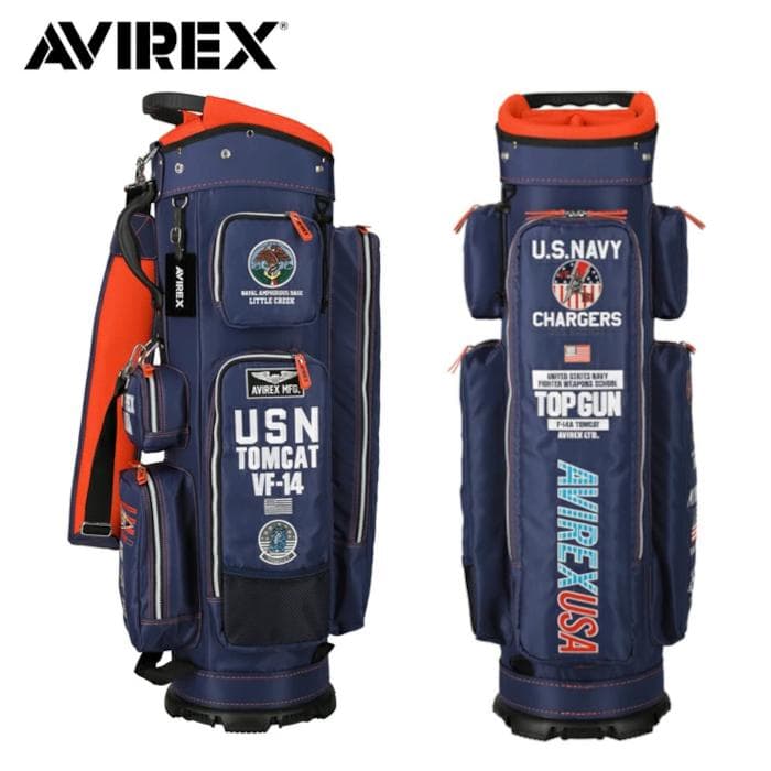 新品 AVIREX アヴィレックスゴルフ キャディバッグ ネイビー