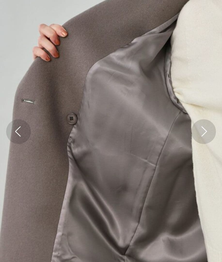 美品 UNTITLED ウールメルトン チェスターコート ダブル グレー