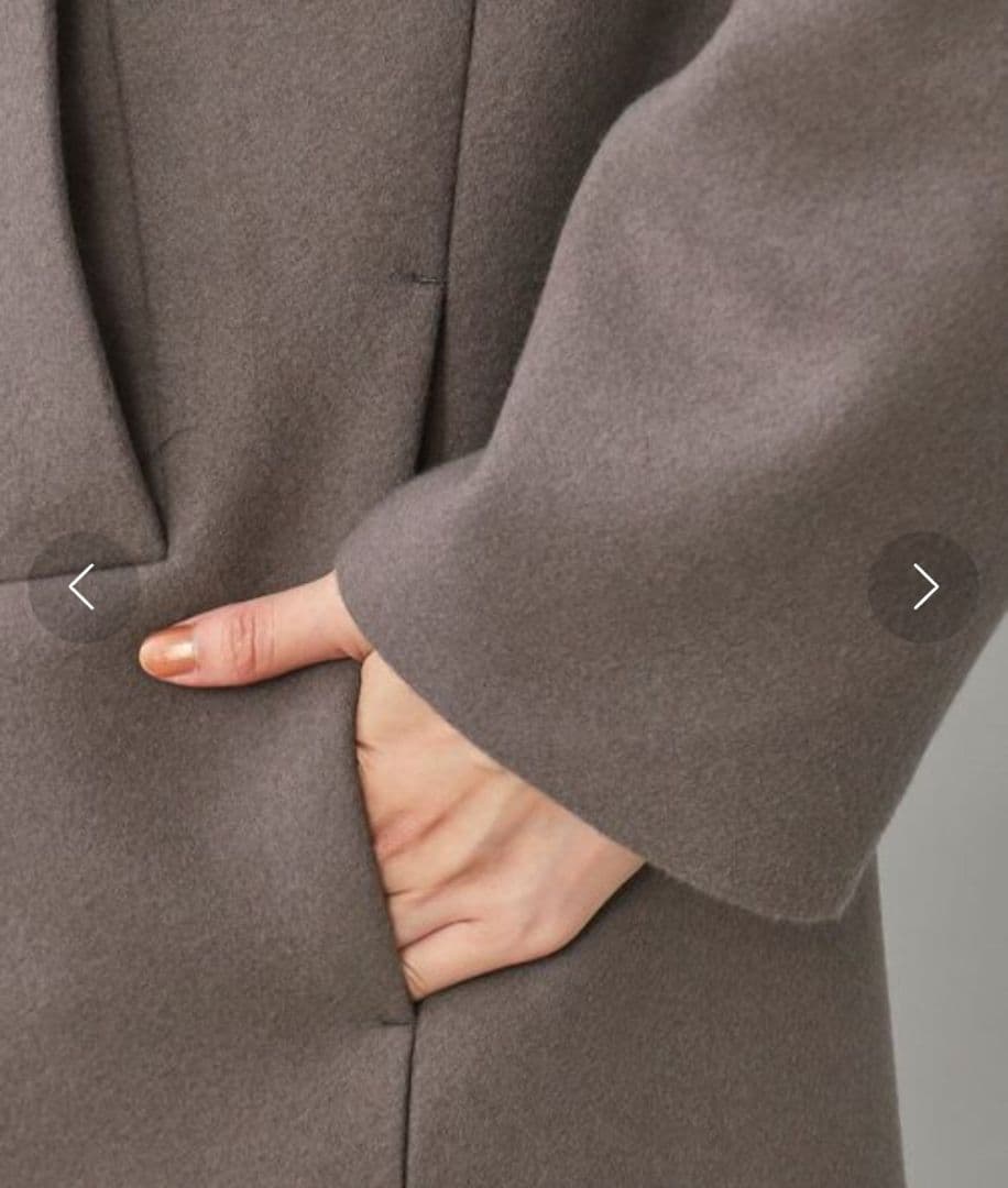 美品 UNTITLED ウールメルトン チェスターコート ダブル グレー