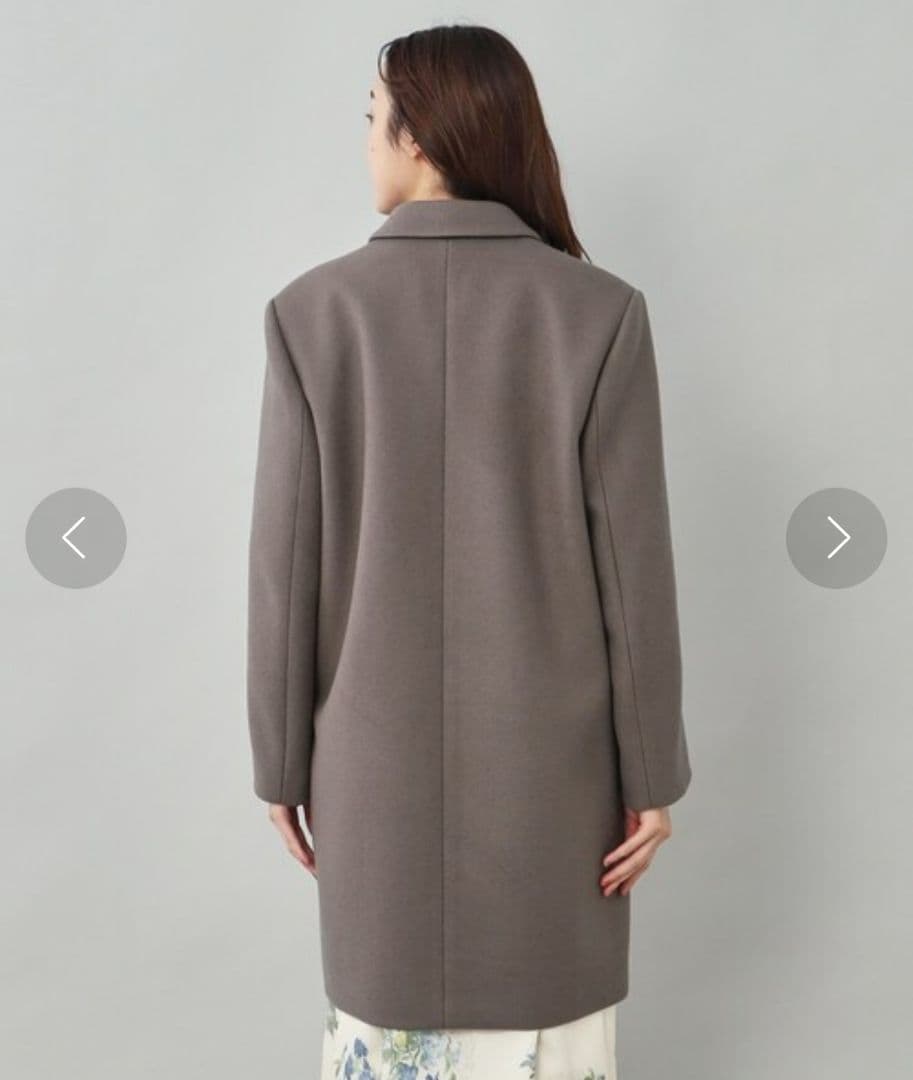 美品 UNTITLED ウールメルトン チェスターコート ダブル グレー