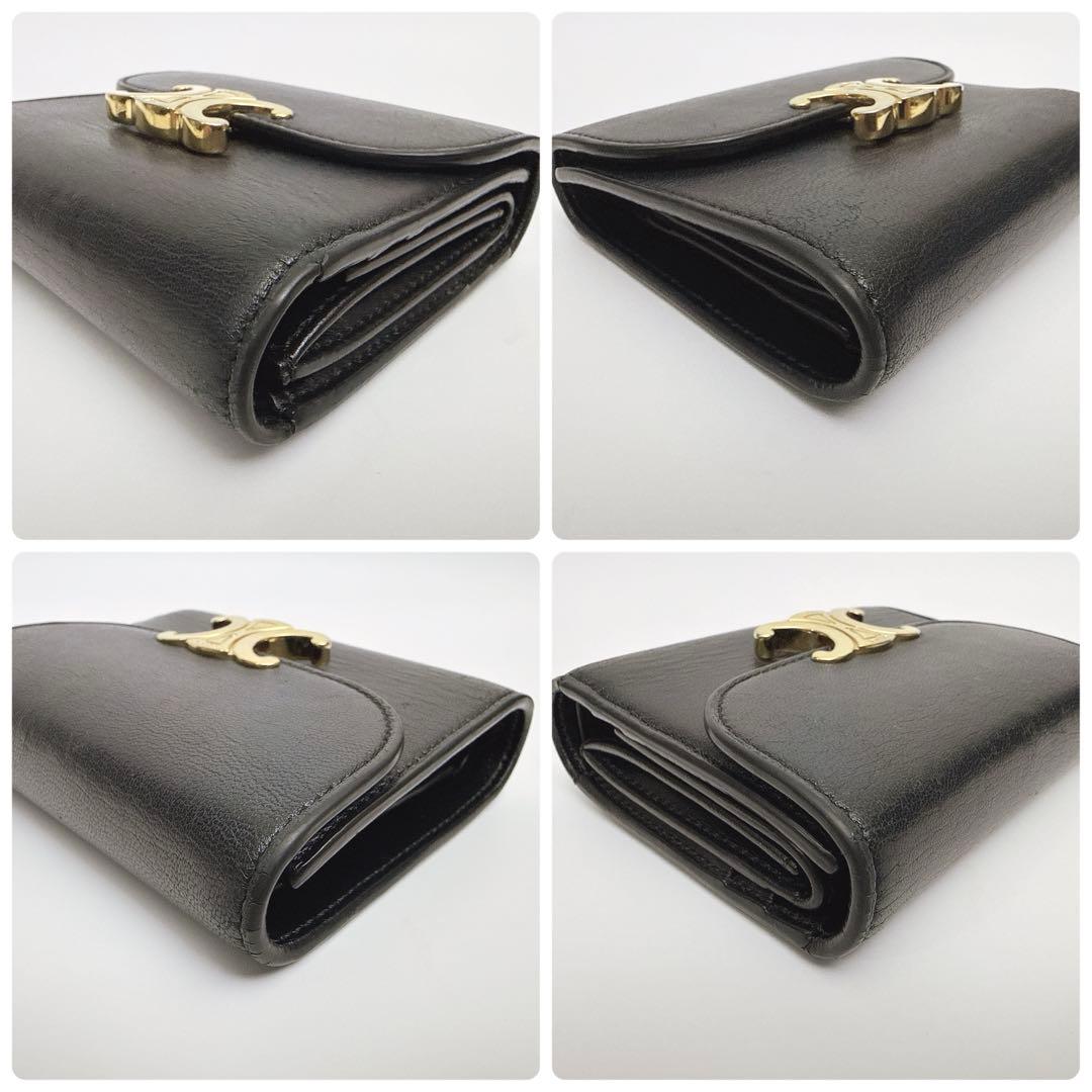 セリーヌ スモール フラップウォレット トリオンフ カーフスキン 三つ折り財布