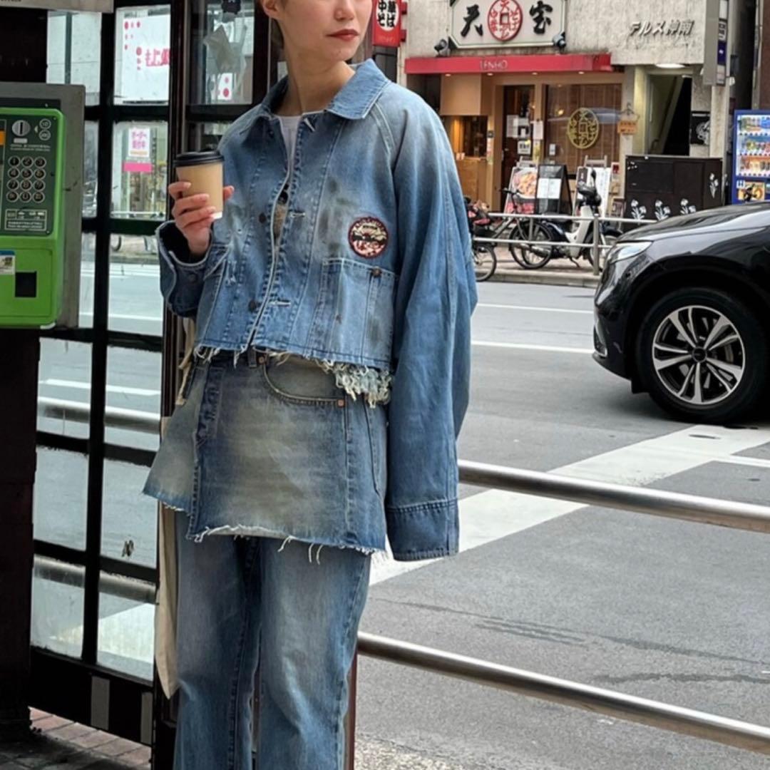 チャオパニック　エシンタ　デニムクロップド丈ジャケット