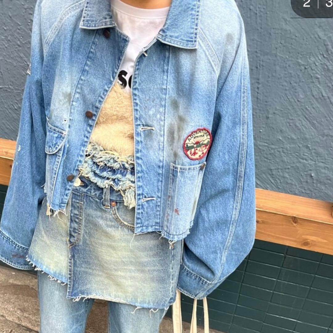 チャオパニック　エシンタ　デニムクロップド丈ジャケット