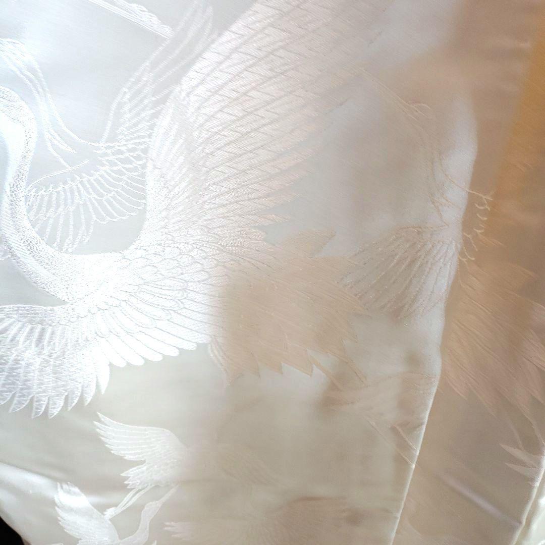 緞子生地白無垢 鶴のみ柄絹G