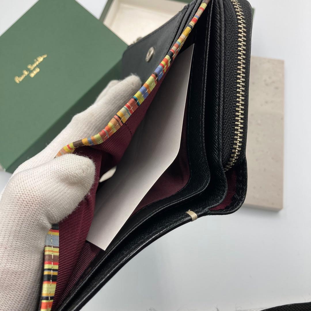 ！新品同然！　ポールスミス　折り財布　サフィアーノ　ファスナー　40A
