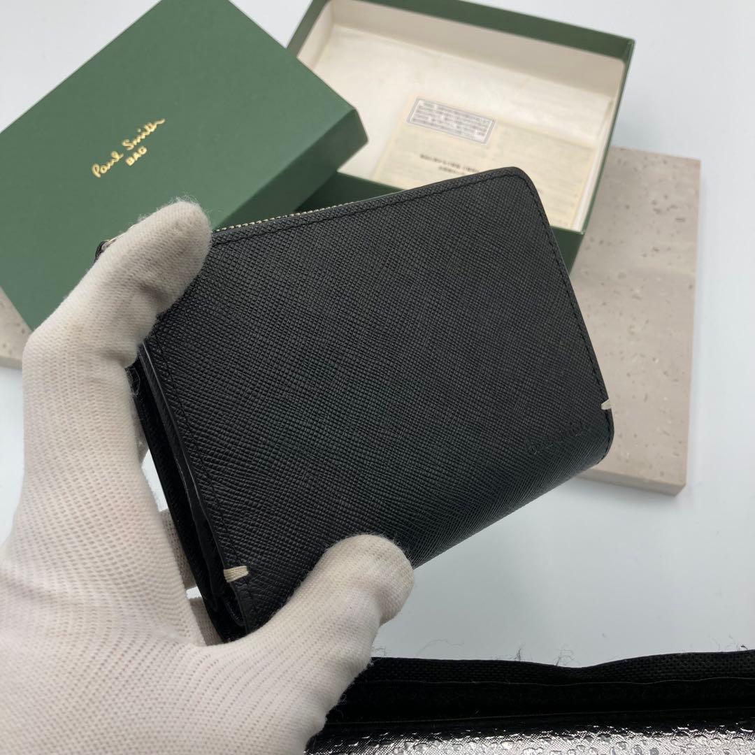 ！新品同然！　ポールスミス　折り財布　サフィアーノ　ファスナー　40A