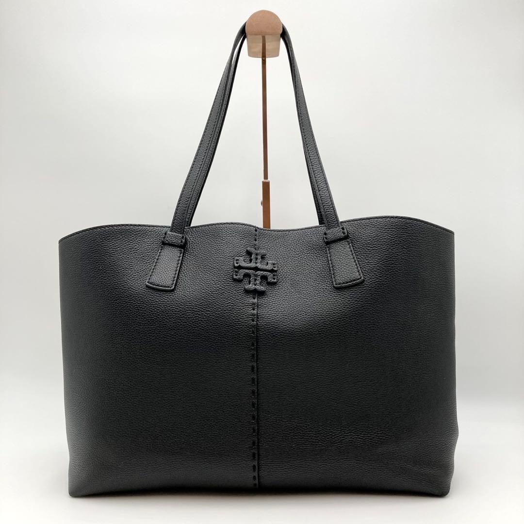 Ken✨ TORY BURCH マックグロー トートバッグ レザー 黒