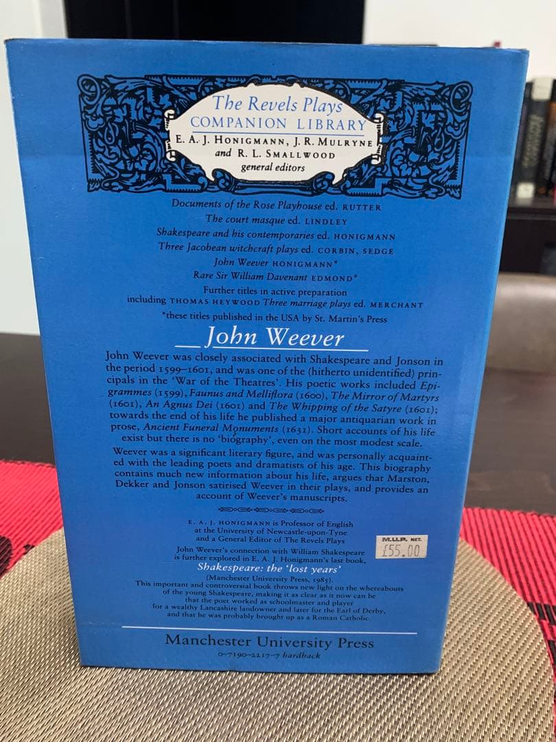 希少　John Weever - E.A.J. Honigmann