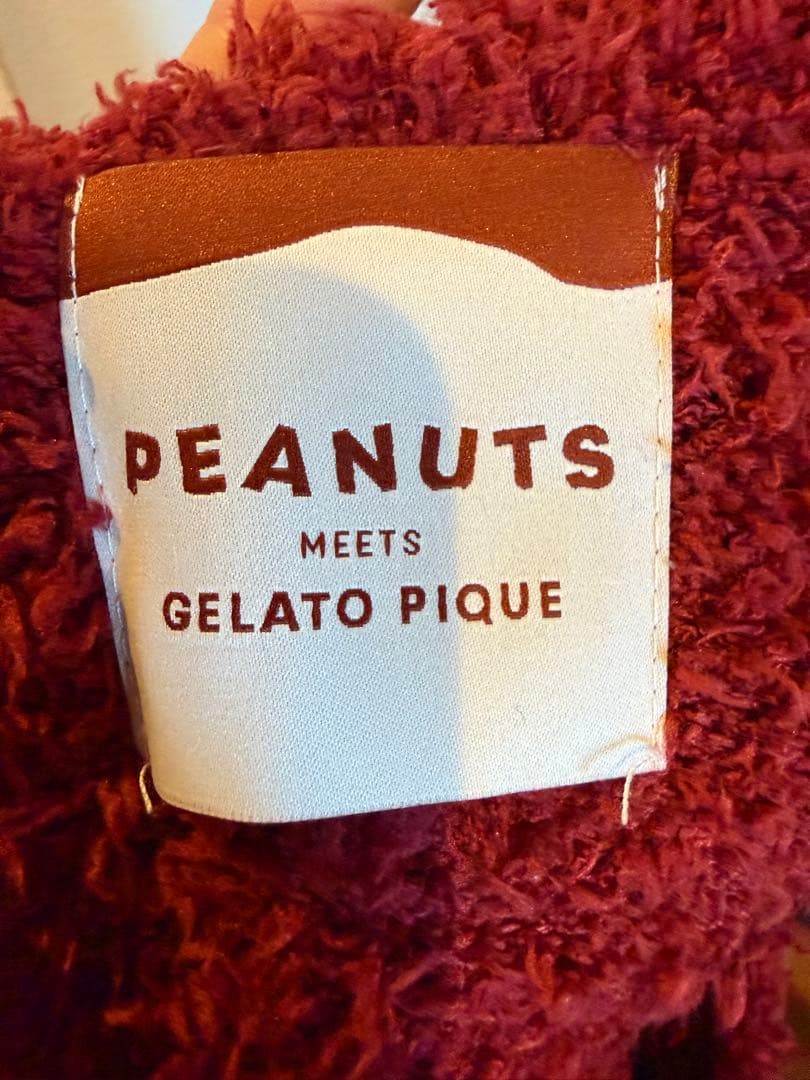 スヌーピー フリース風ルームウェア バーガンディ