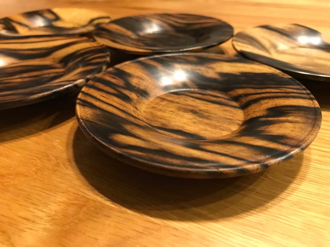 黒柿　茶托　小物置き　5枚セット