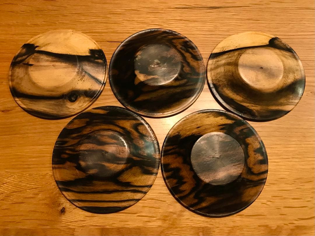 黒柿　茶托　小物置き　5枚セット