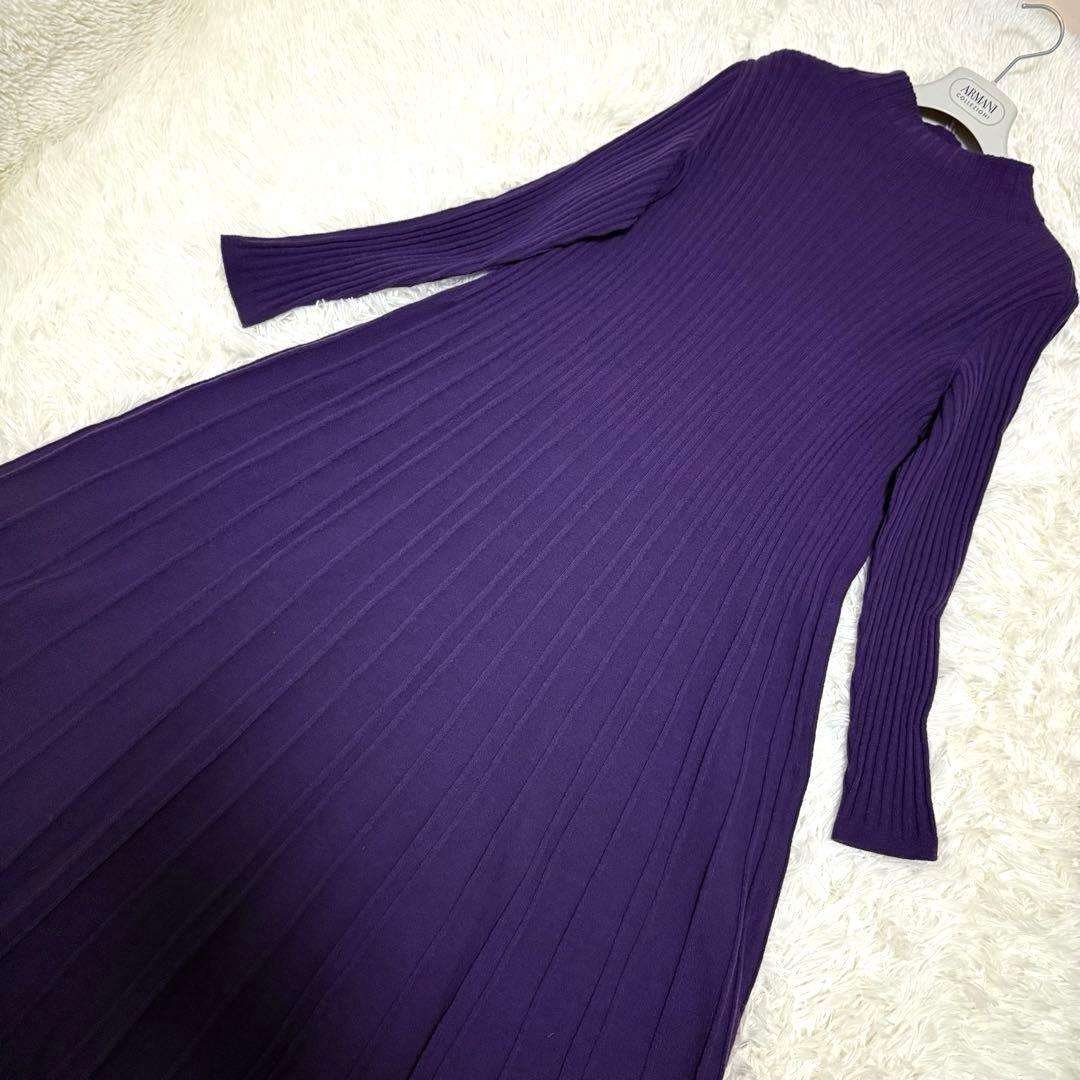 マッキントッシュロンドン　ケーブルニットワンピース　M　ブラウン　ロング丈