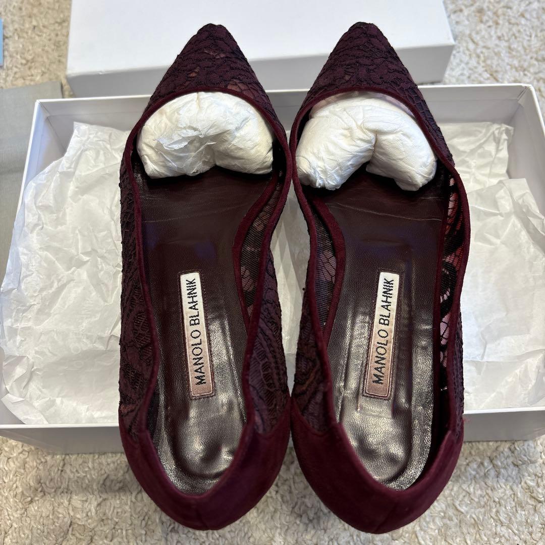マノロブラニク　MANOLO BLANIK レースパンプス　サイズ38.5