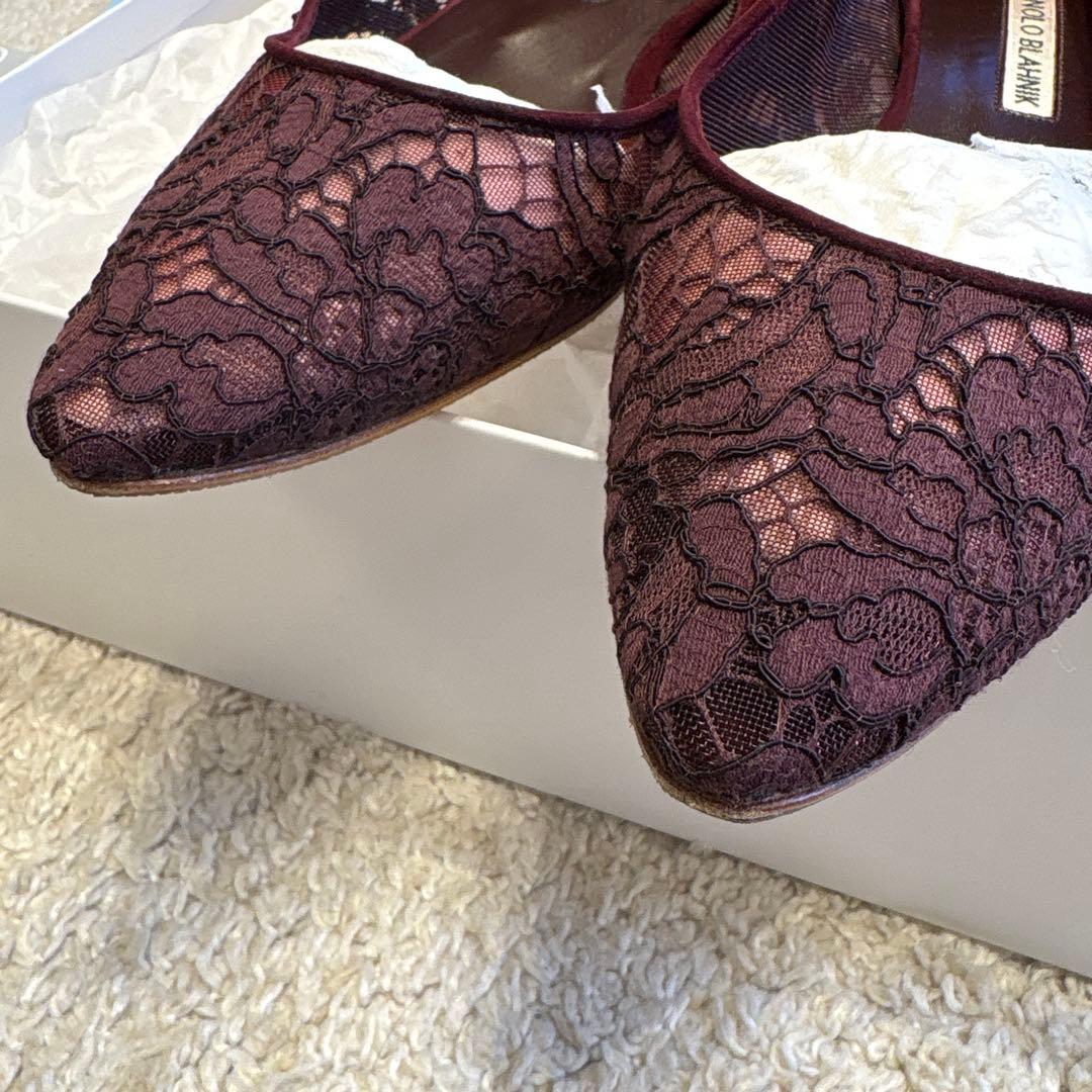 マノロブラニク　MANOLO BLANIK レースパンプス　サイズ38.5