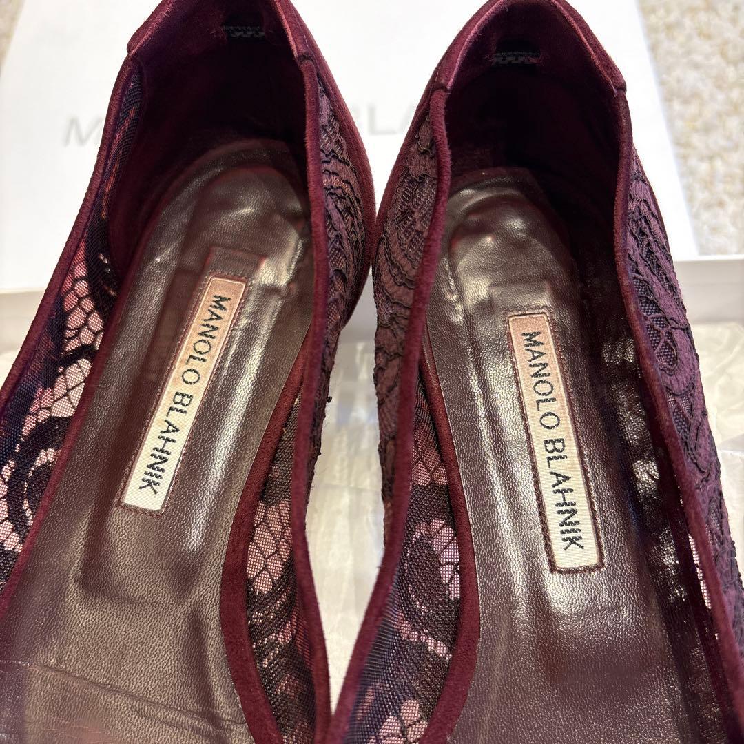 マノロブラニク　MANOLO BLANIK レースパンプス　サイズ38.5