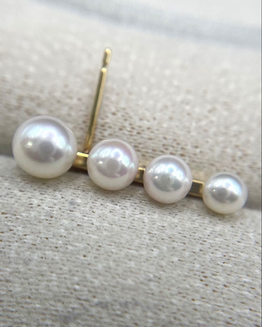 専用JA169★高級 あこや真珠3.8mm〜5.6mm K18 ピアス 鑑別付