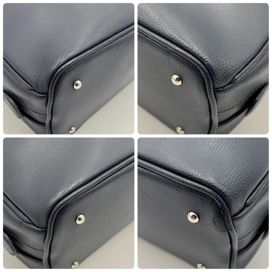 土屋鞄ツチヤカバン レザーブリーフケース ビジネスバッグ A4 肩掛け ネイビー