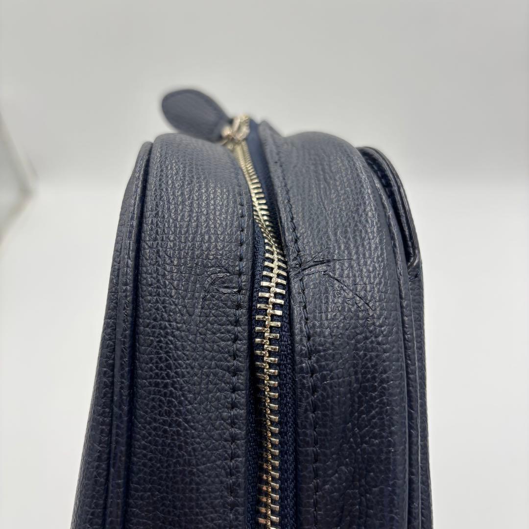 土屋鞄ツチヤカバン レザーブリーフケース ビジネスバッグ A4 肩掛け ネイビー