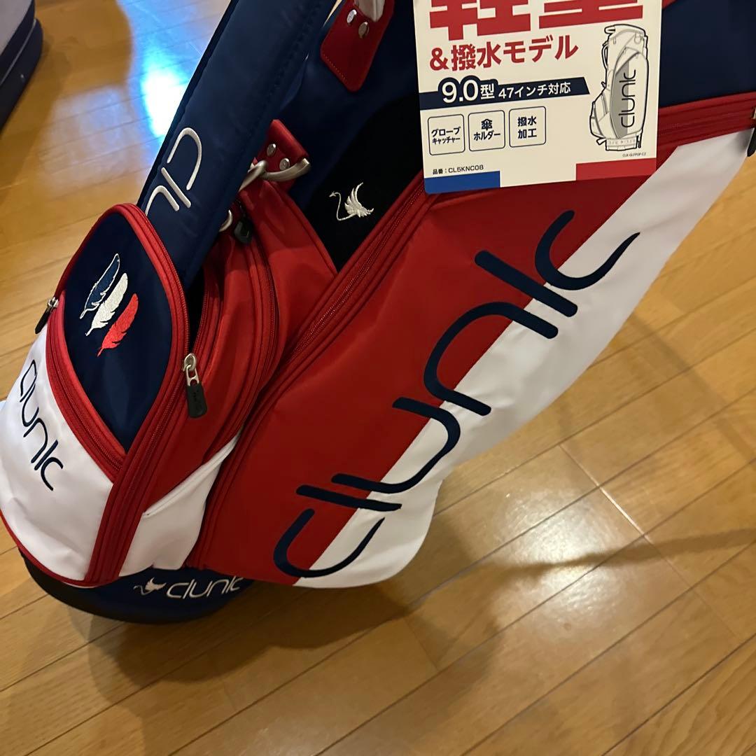 oclunk 軽量撥水ゴルフバッグ 9.0型 RD×WH