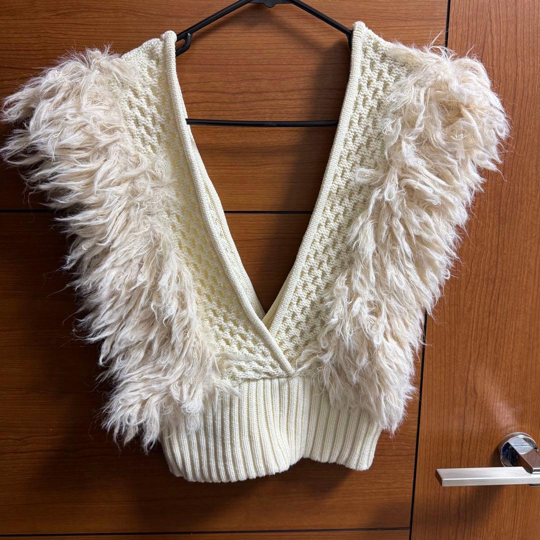 LEINWANDE STUDIOUS別注パッチワークフリンジニットベスト