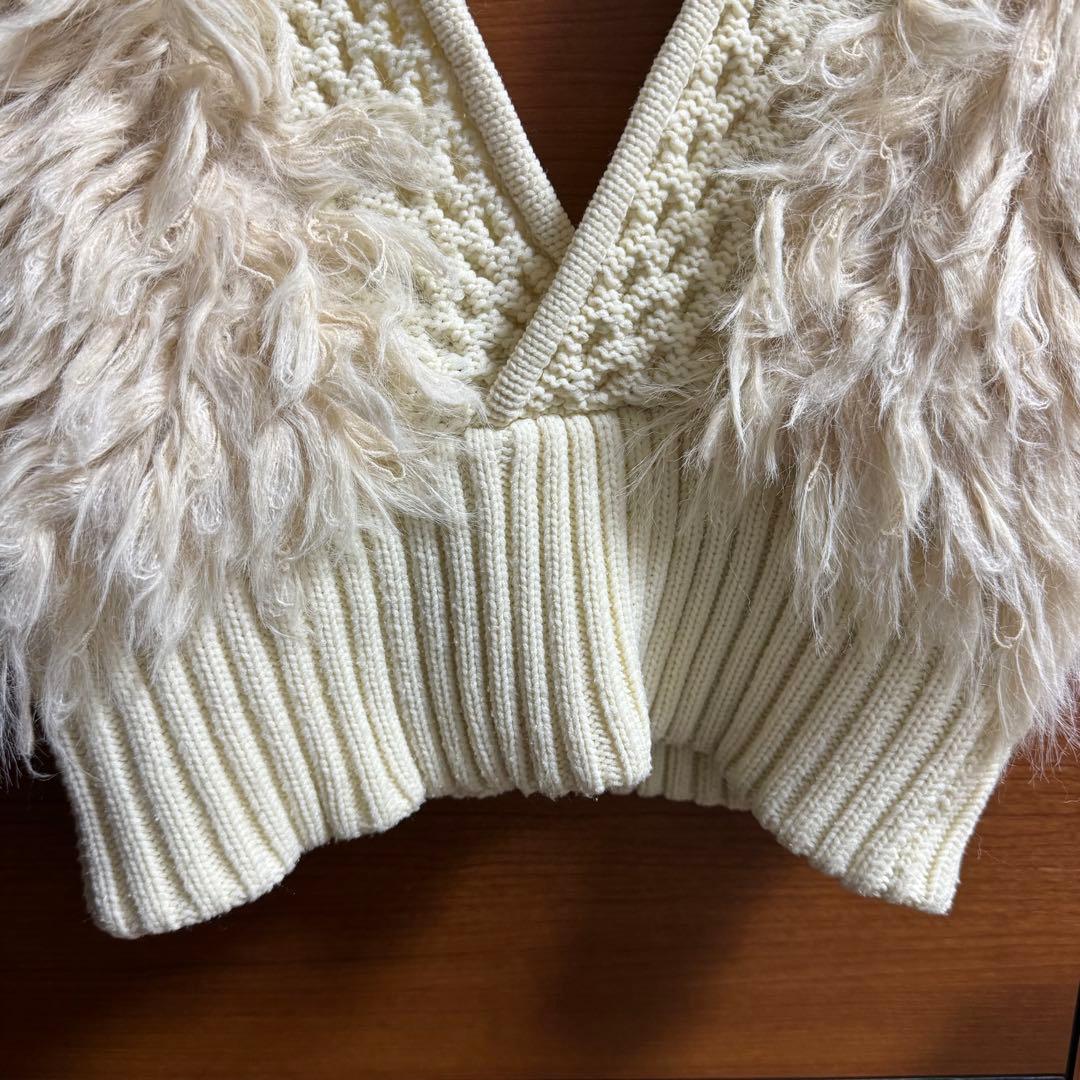 LEINWANDE STUDIOUS別注パッチワークフリンジニットベスト