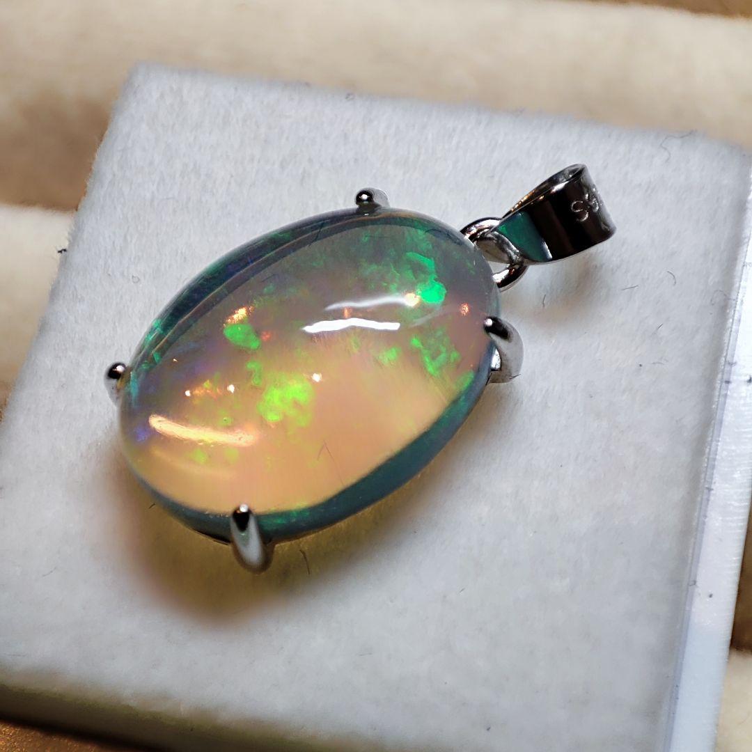 天然石エチオピアオパール　ペンダントトップ　ハンドメイド　Silver 925㉔