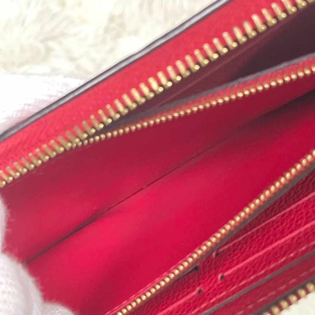 美品 LOUIS VUITTON ルイヴィトン 赤 モノグラムエンボス 長財布