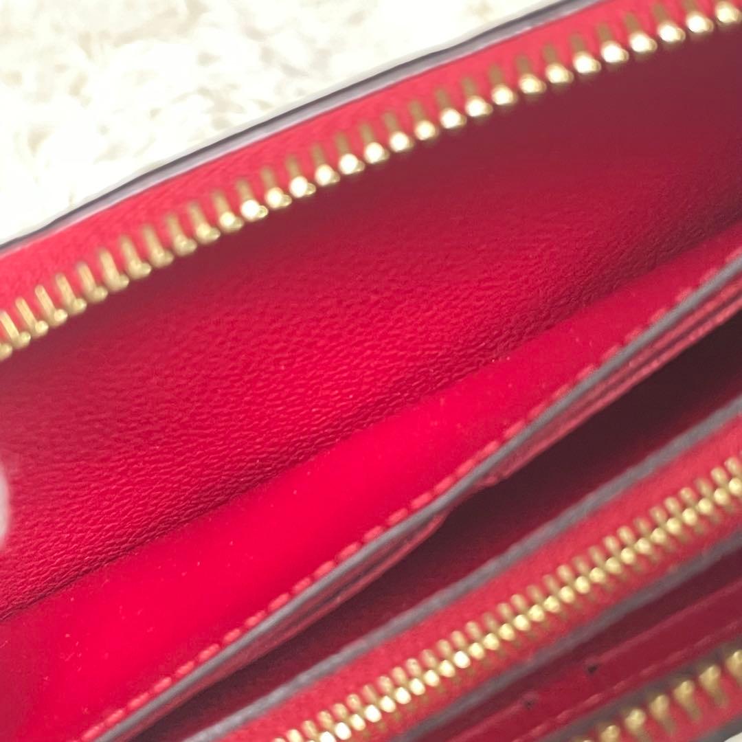 美品 LOUIS VUITTON ルイヴィトン 赤 モノグラムエンボス 長財布