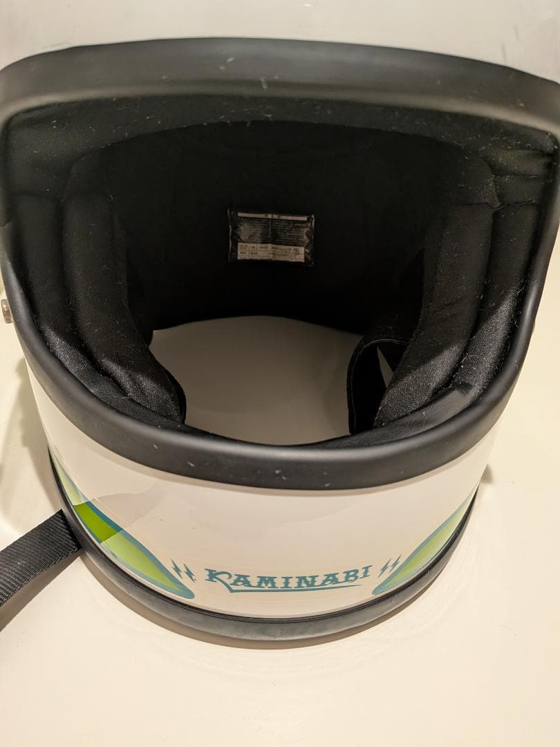 限定 山城 レトロフルフェイス カミナリグリーン M 族ヘル 旧車 カミナリ