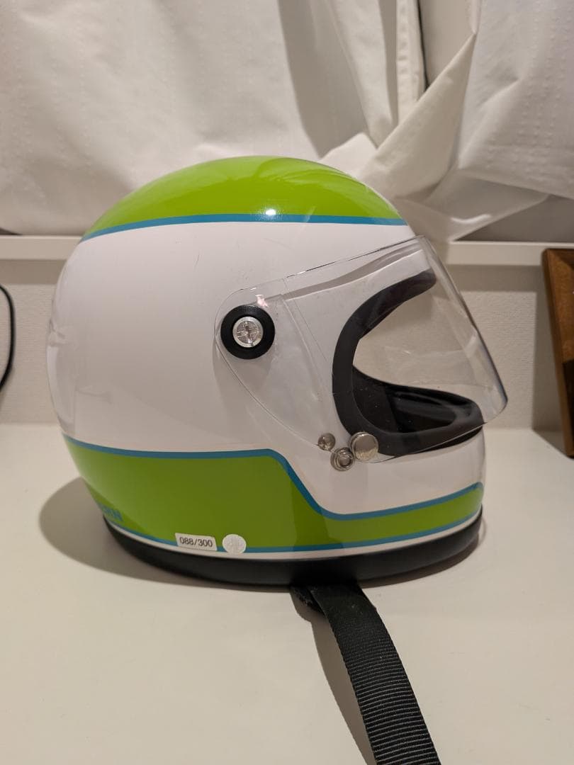 限定 山城 レトロフルフェイス カミナリグリーン M 族ヘル 旧車 カミナリ