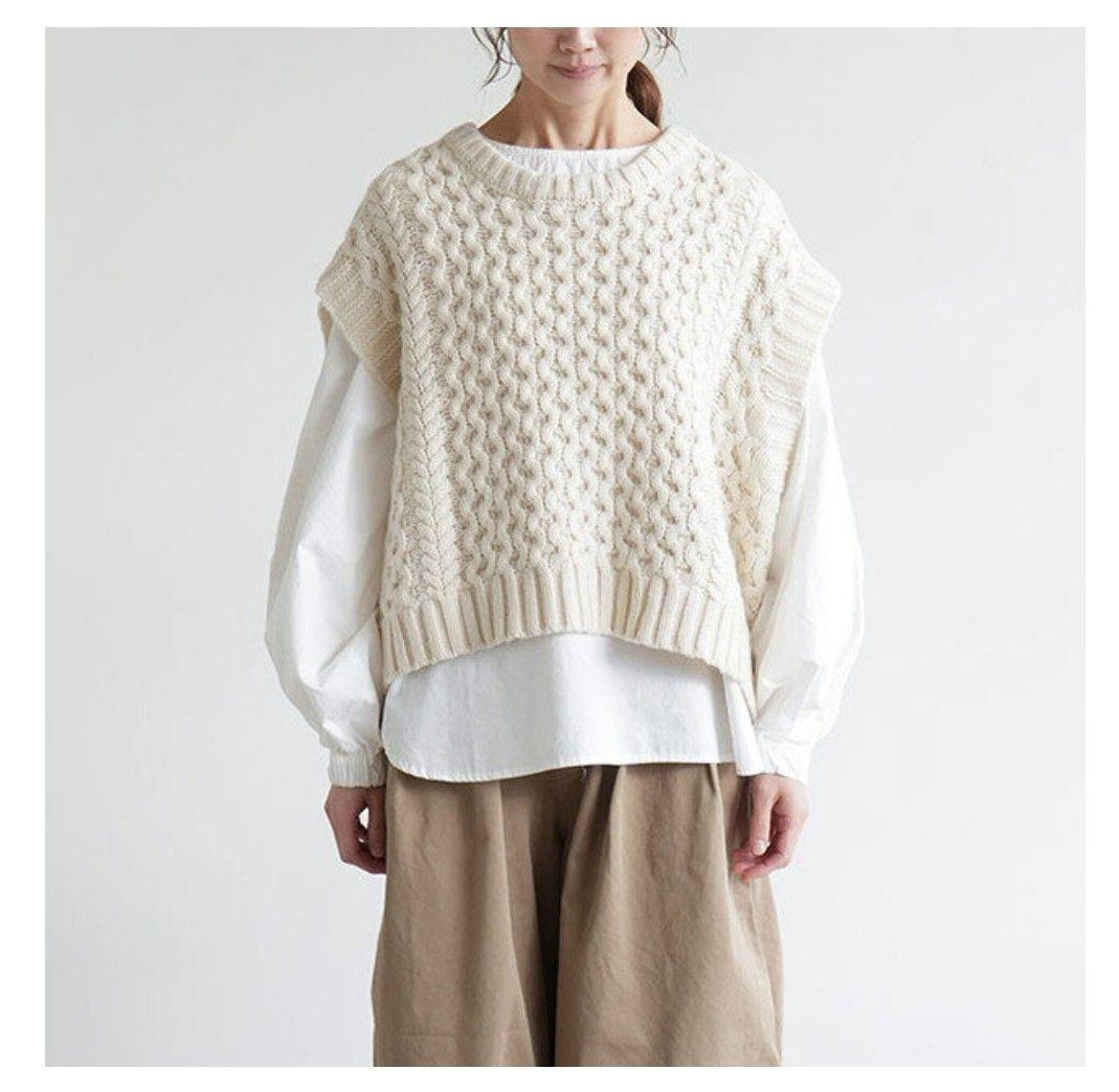 ソラモナポッシェsolamonat pocheアランベスト ニットブラック