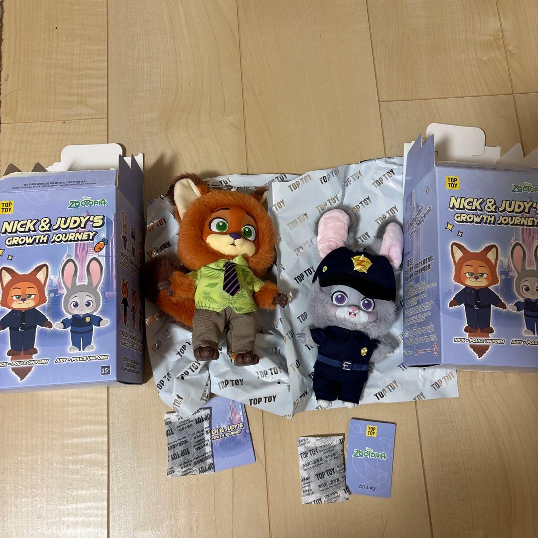 TOPTOY ズートピア ニック ジュディ ぬいぐるみチャーム　2個セット