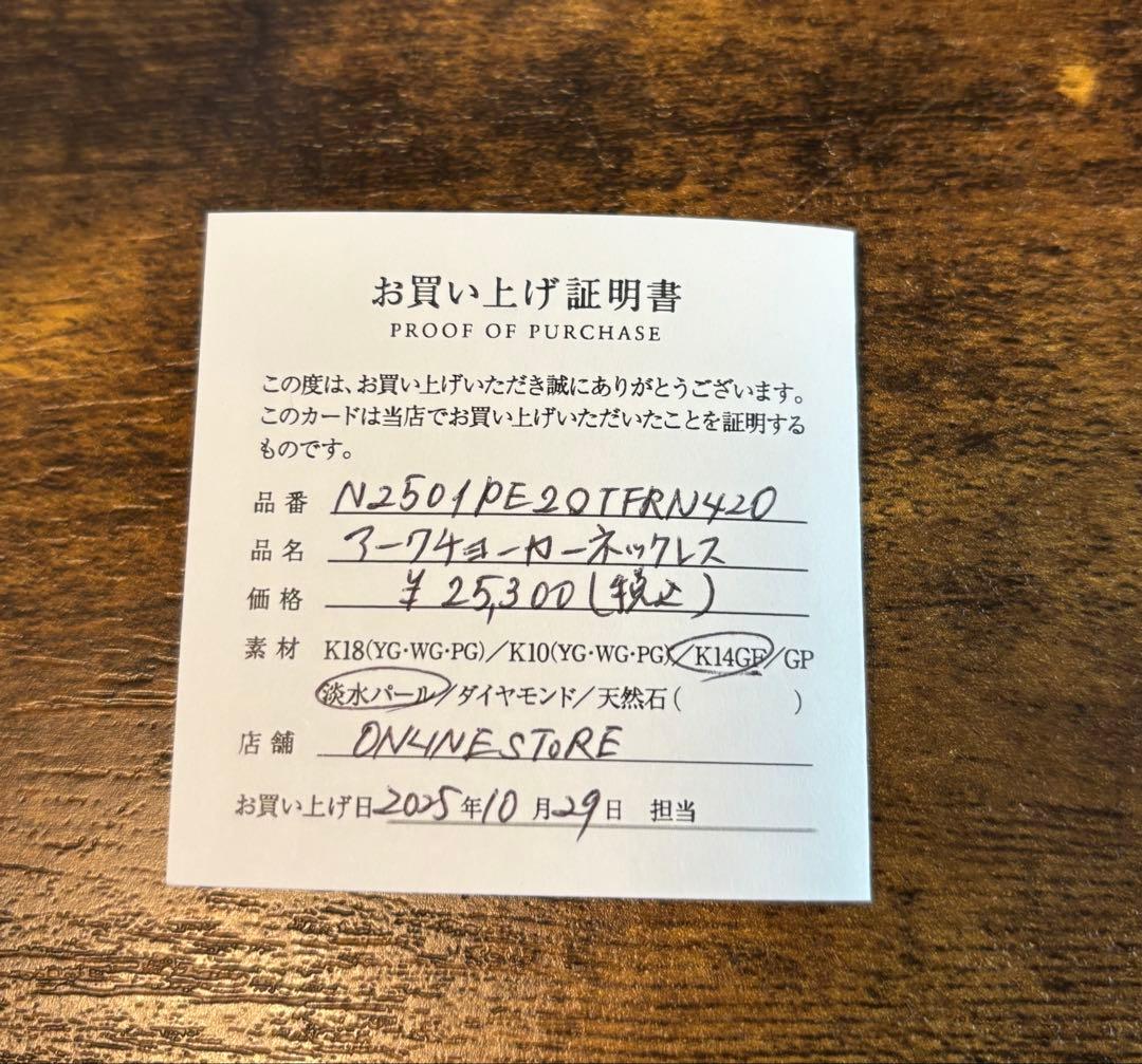 ナチュラリジュエリ　アークチョーカーネックレス