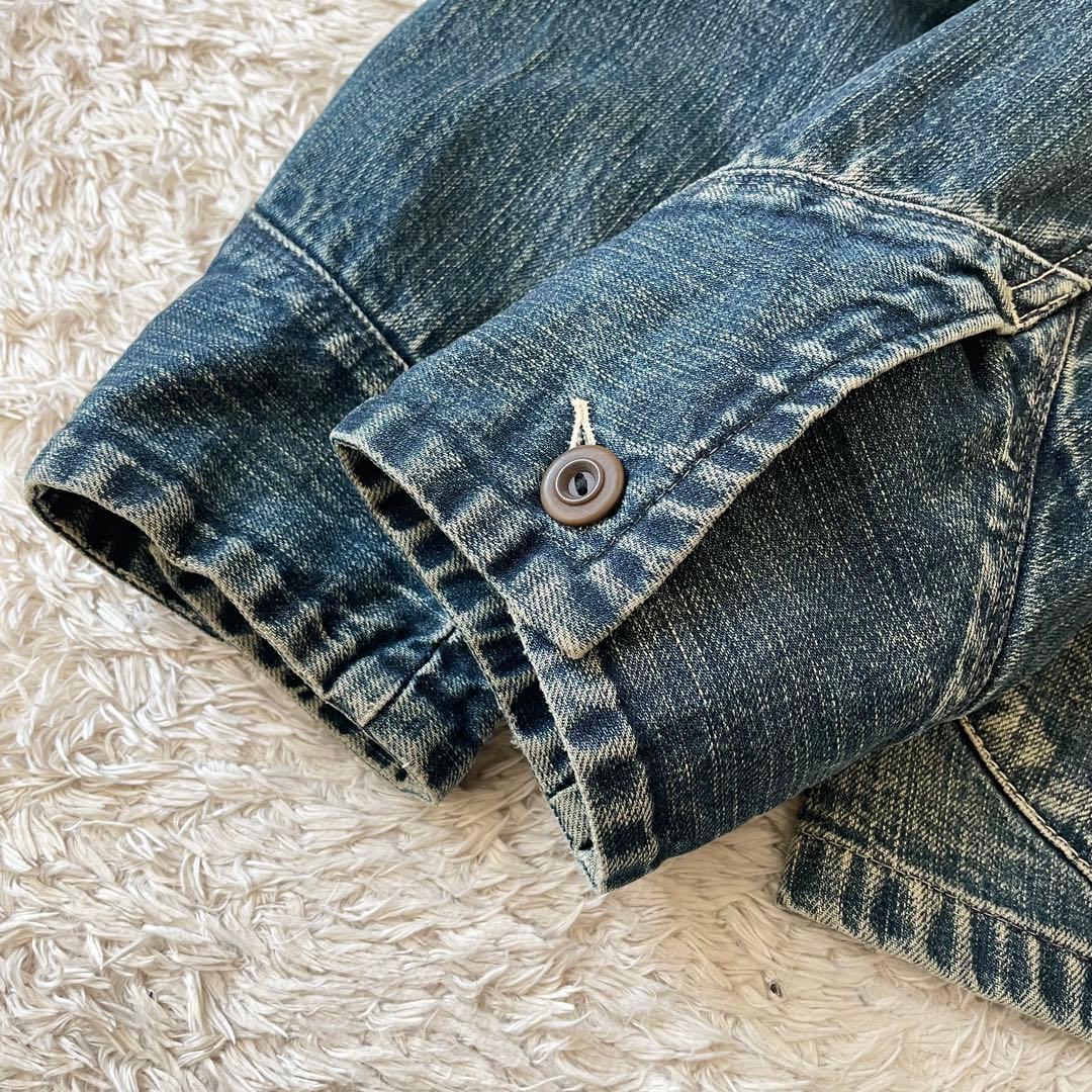 希少 45rpm カバーオール デニムジャケット 4 インディゴ ロゴ刺繍