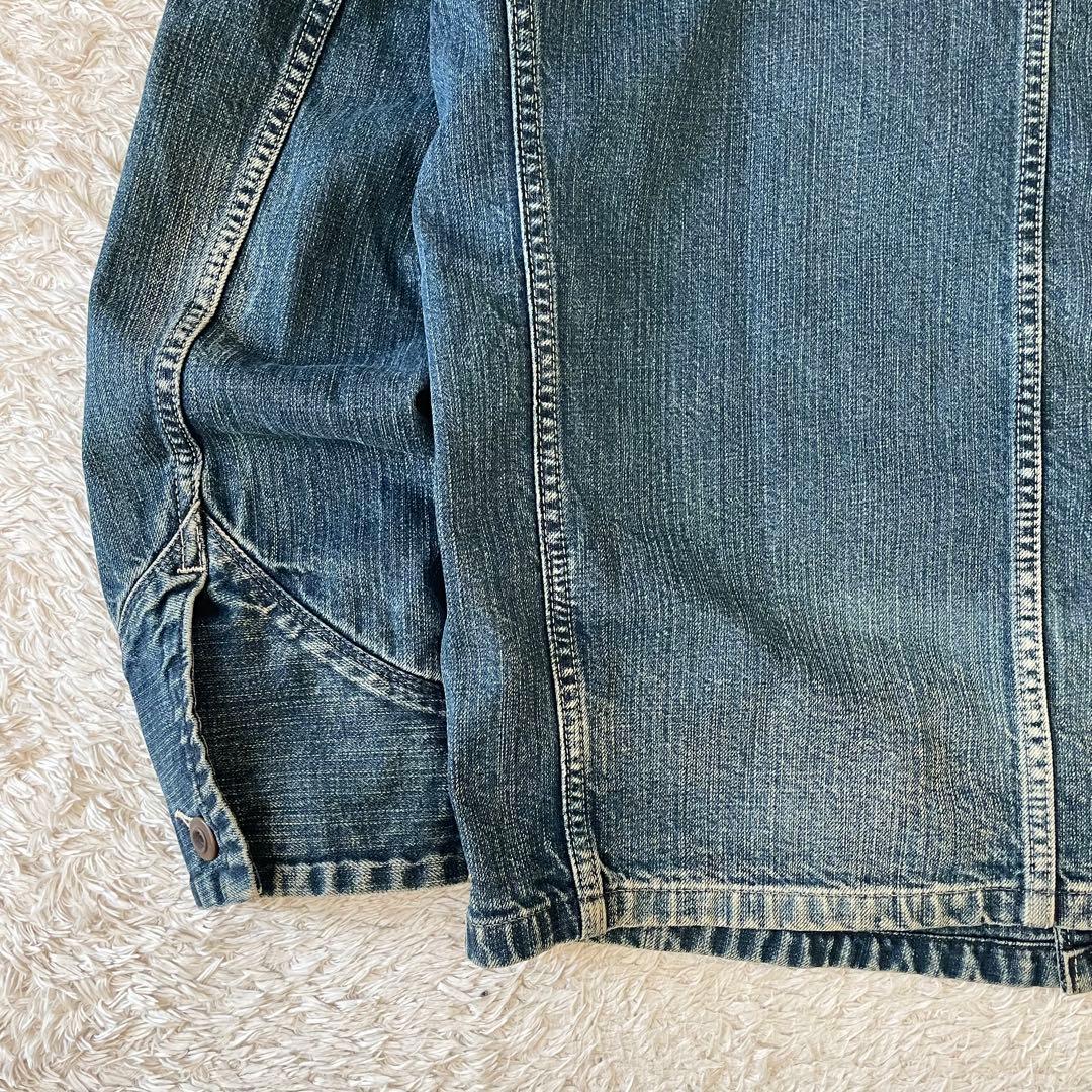 希少 45rpm カバーオール デニムジャケット 4 インディゴ ロゴ刺繍