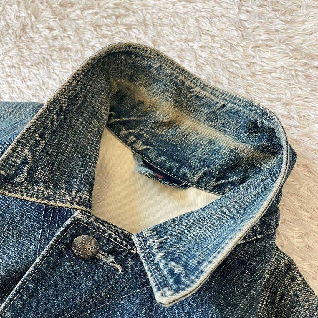 希少 45rpm カバーオール デニムジャケット 4 インディゴ ロゴ刺繍