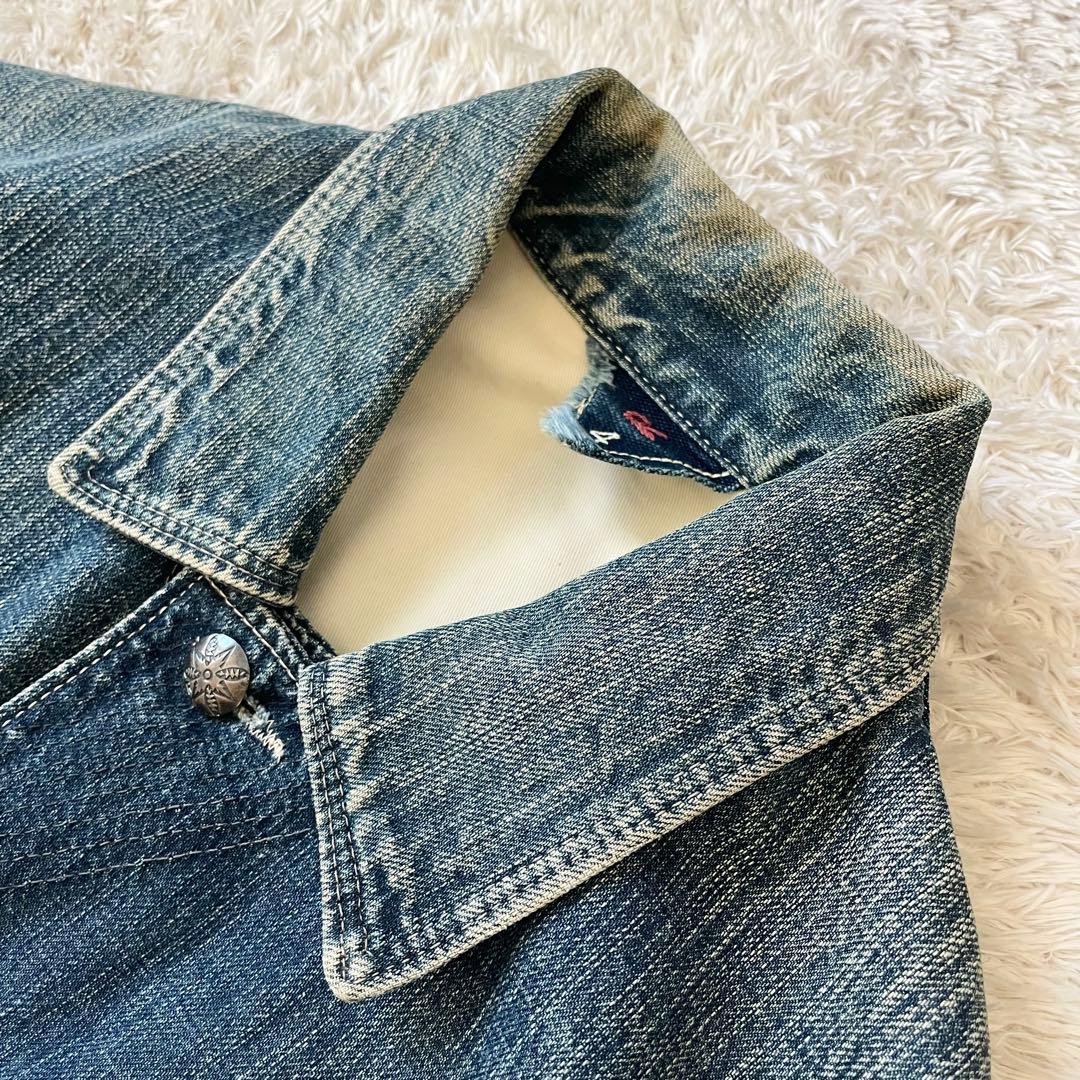 希少 45rpm カバーオール デニムジャケット 4 インディゴ ロゴ刺繍
