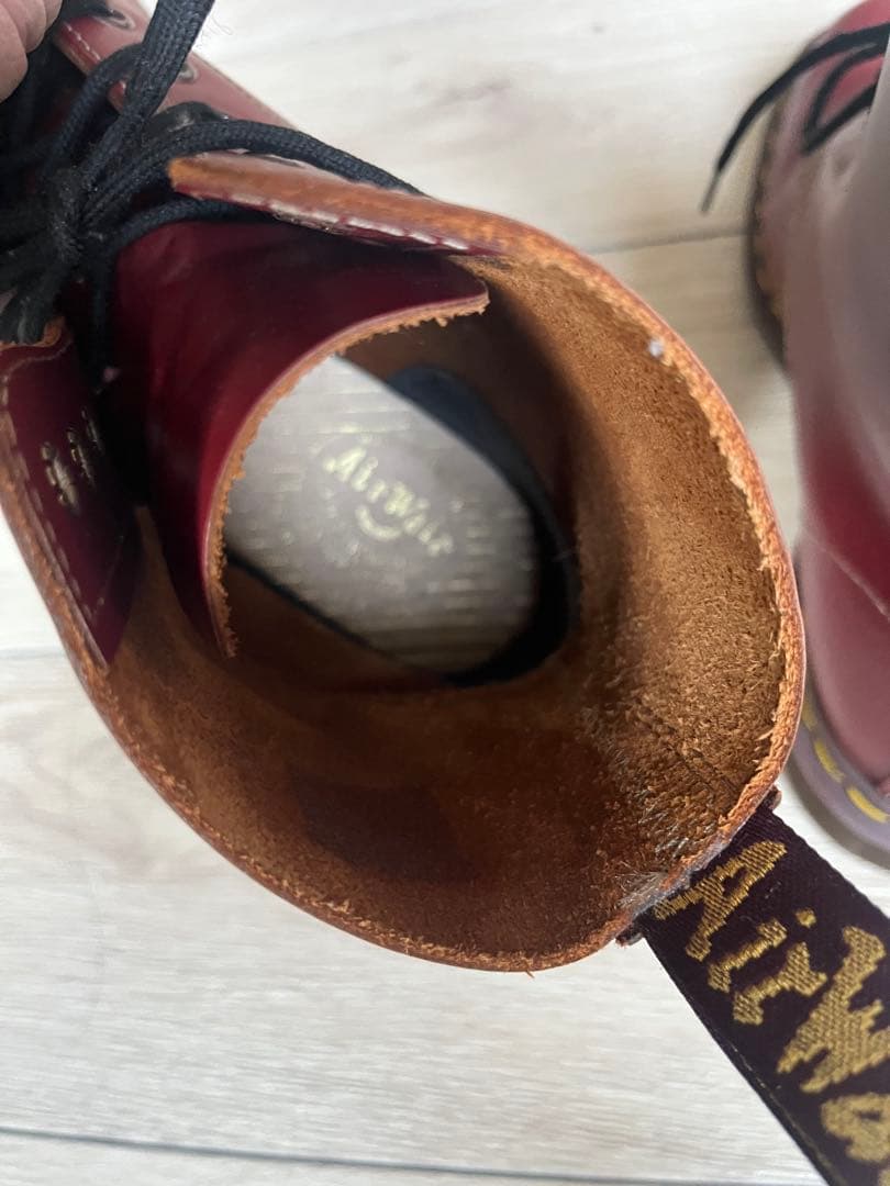 8ホール　レザー赤　ワークブーツ 新品シューレース付き