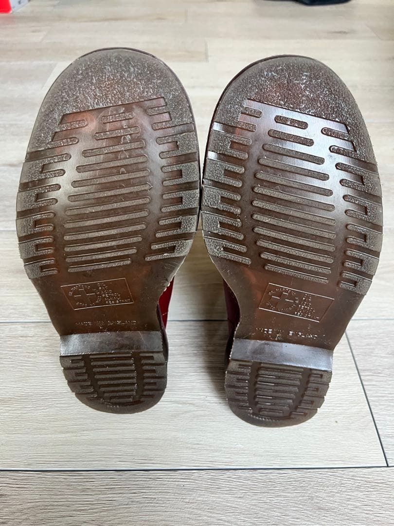 8ホール　レザー赤　ワークブーツ 新品シューレース付き