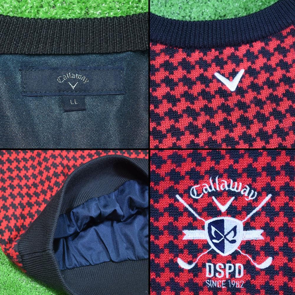 Callaway/キャロウェイ 防風Ｖネックセーター【レッド/LL】美品！