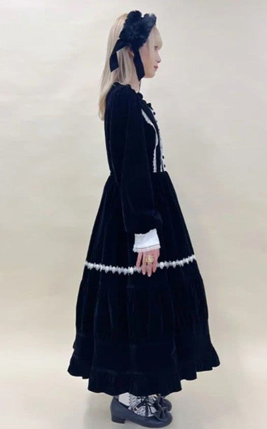 Chalmiere　シャルミエール　ウィンターワンピース　ブラック