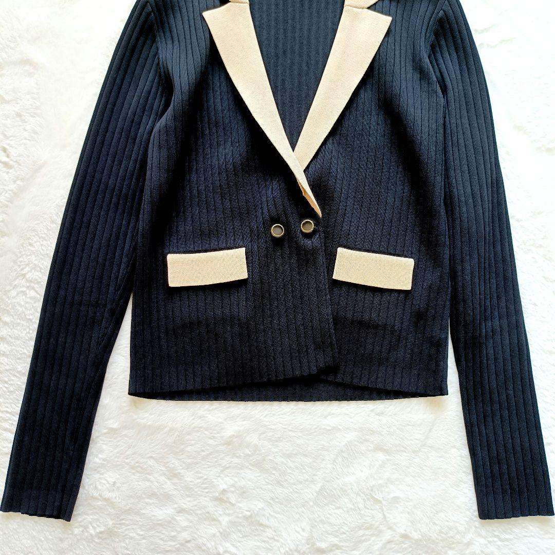 Sandro　ニットジャケット　ダブル　ブラック　ニットカーディガン